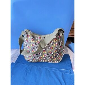 Vintage Disney Mickey Mouse Olive Green Shoulder Bag Purse Tote‎